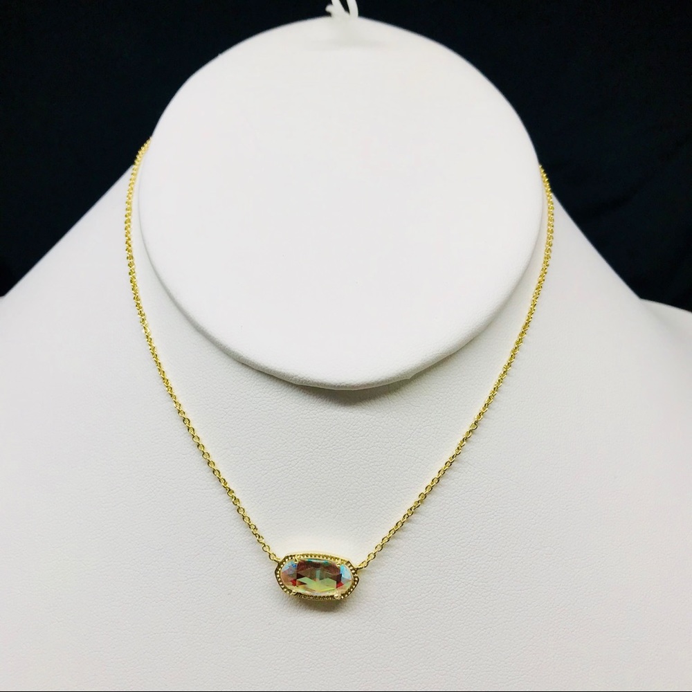 Kendra Scott Elisa Blush Dichroic Necklace Gold Plated